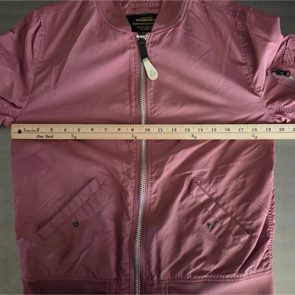 Alpha Industries Dusty Pink Nylon Flight Bomber Jacket Utility Medium - Picture 8 of 15